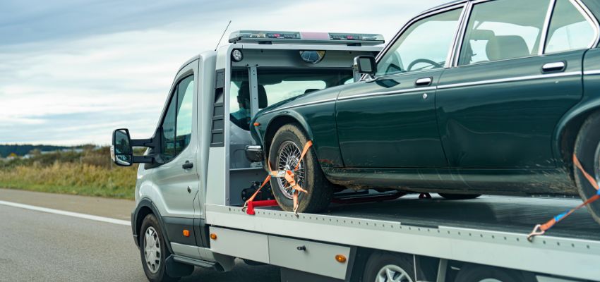 voiture sur une dépanneuse